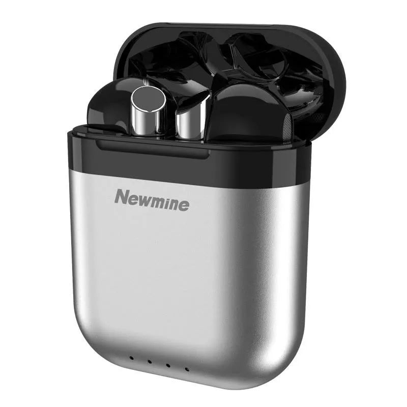 Newmine Wireless Bluetooth Airpods Stereo Earbuds for All Cell Phones Transparent TPU Protective Case