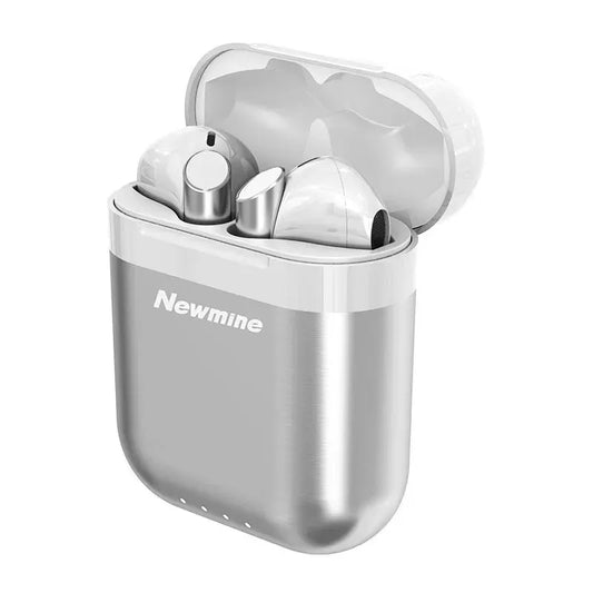 Newmine Wireless Bluetooth Airpods Stereo Earbuds for All Cell Phones Transparent TPU Protective Case