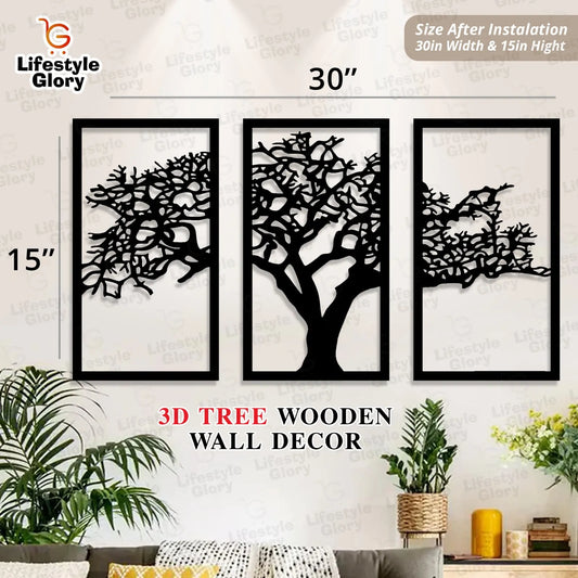 Vintage 5 Frames Tree Wooden Wall Decor Ideas